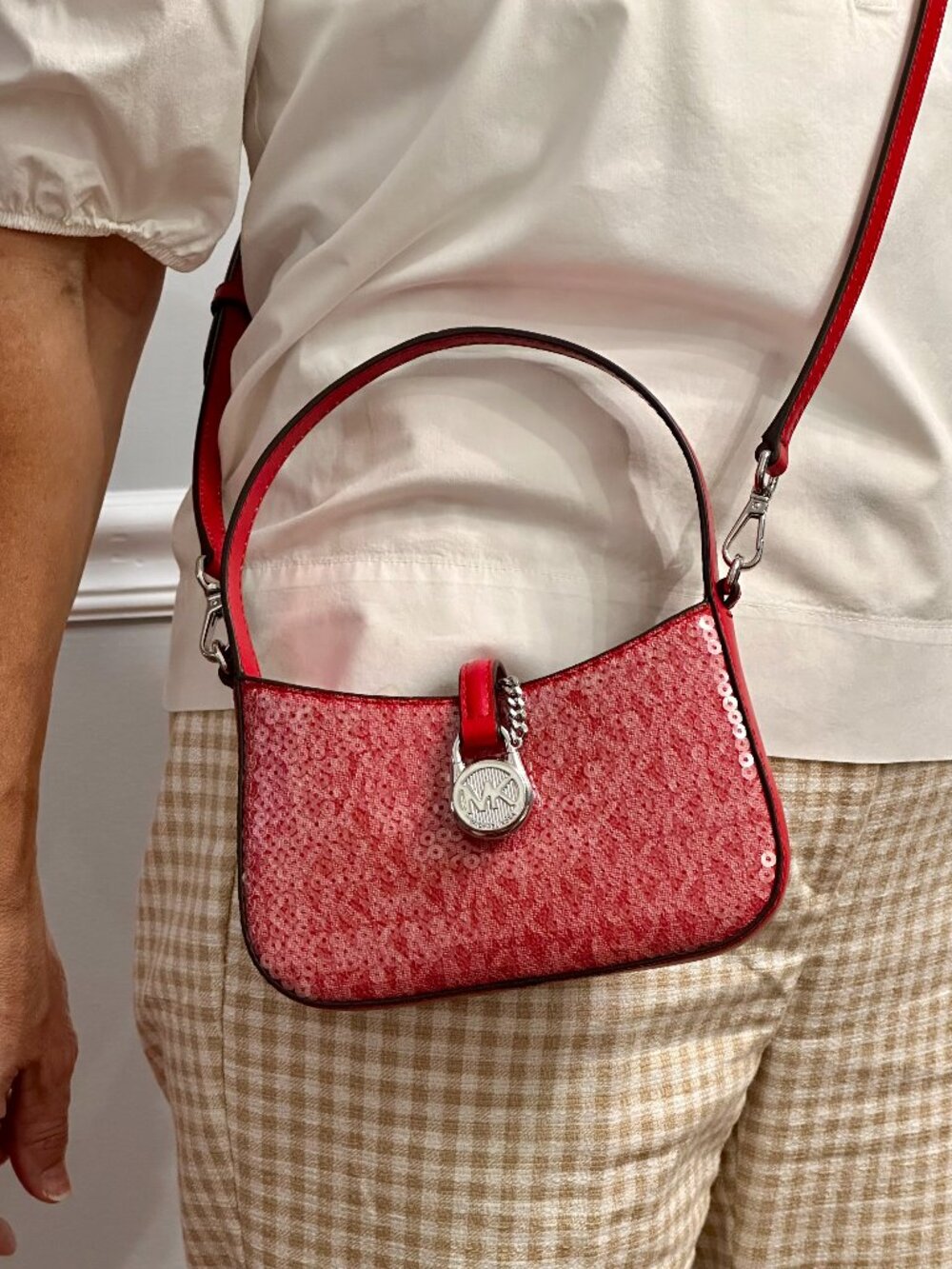 Michael Kors Lyra Mini Sequin Crossbody Bag